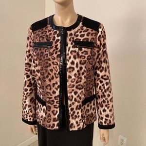 Chico’s Jacket, Leopard  Print, Size 2 (NWOT)